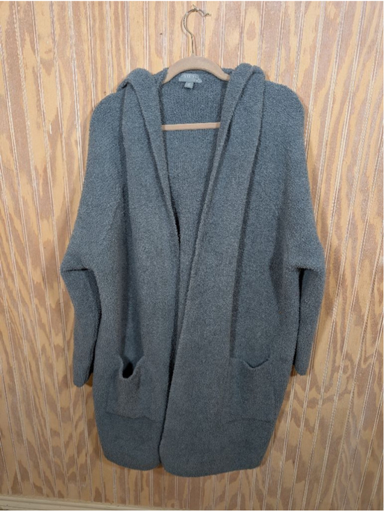 Barefoot Dreams Sweaters - NWOT Barefoot Dreams Cozy Chic Hooded Blue Long Coatigan 3X